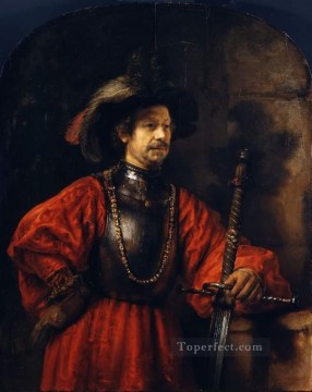  Rembrandt Pintura - Retrato militar Rembrandt